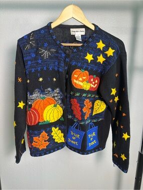 Hampshire Studio, Halloween Cardigan Sweater Medium